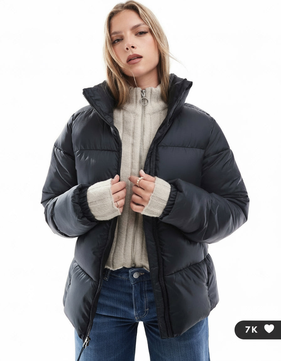 Chaqueta negra acolchada con cremallera Puffect II