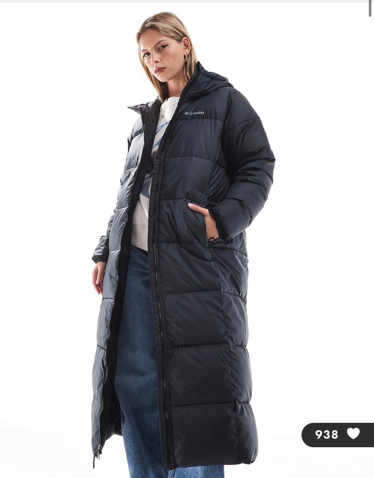 Abrigo largo negro acolchado Puffect II de Columbia